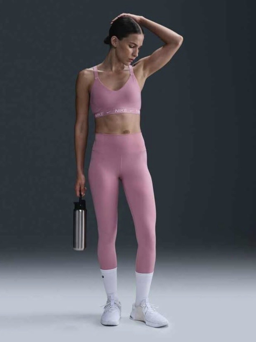 Nike One Women's Super High Rise 28" Leggings Elemental Pink/Black Size Small